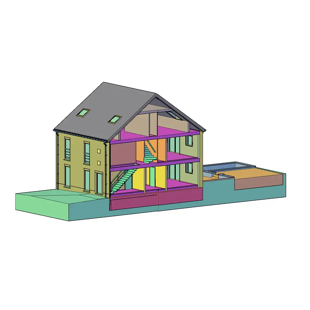 Maison modélisée en 3D